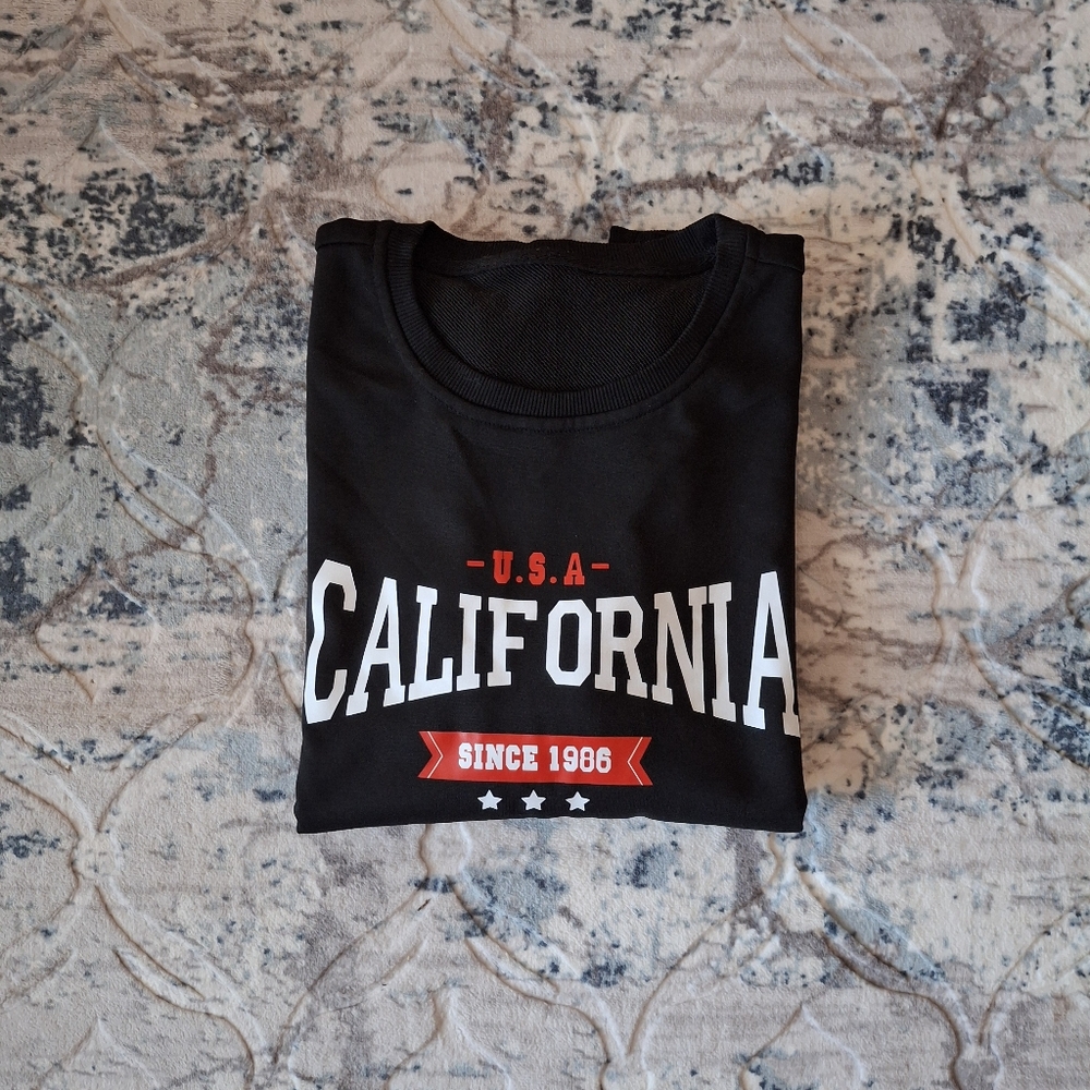 SHIEN Black California Graphic SweatShirt